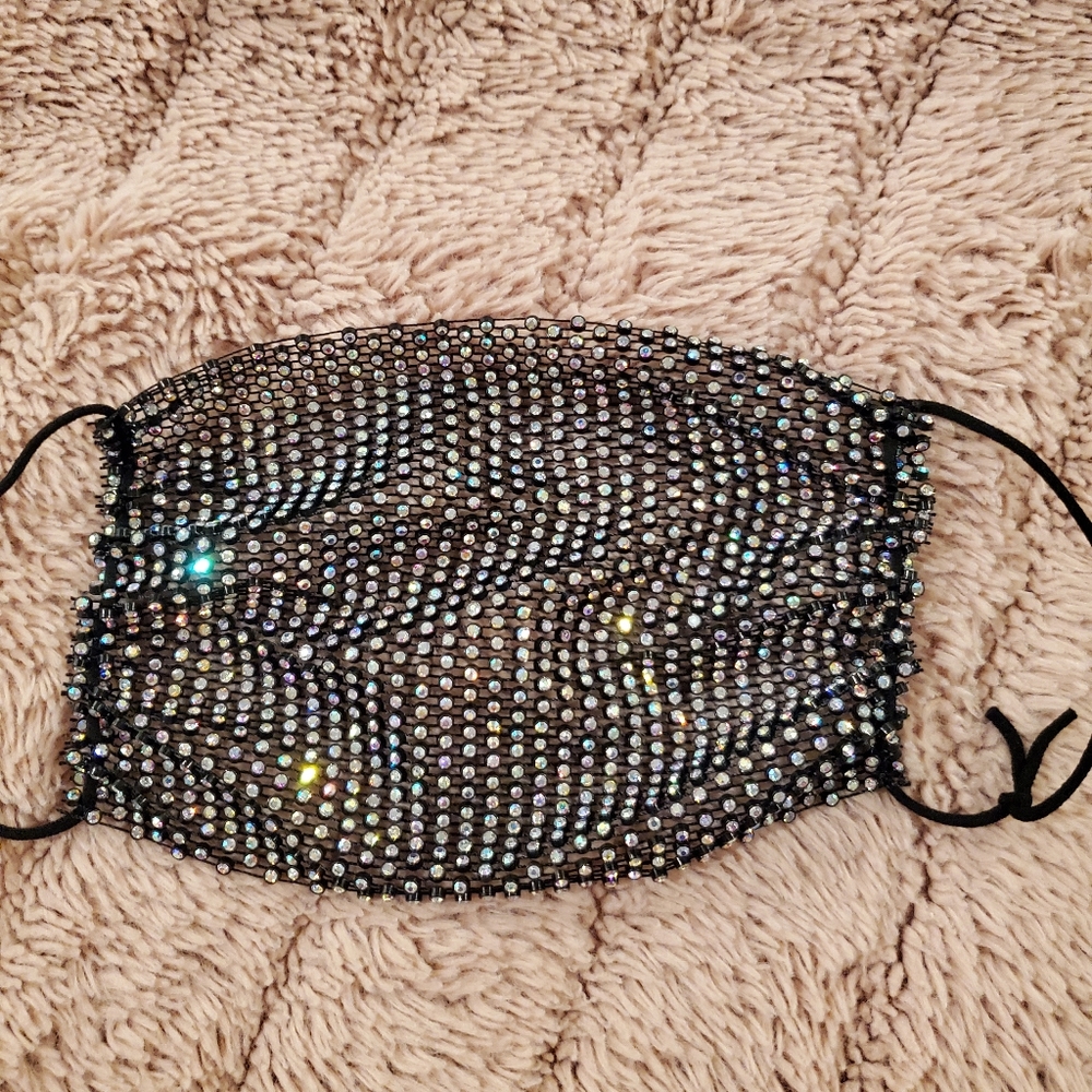Rhinestone bling bling face mask/face covering - Picture 2 of 3